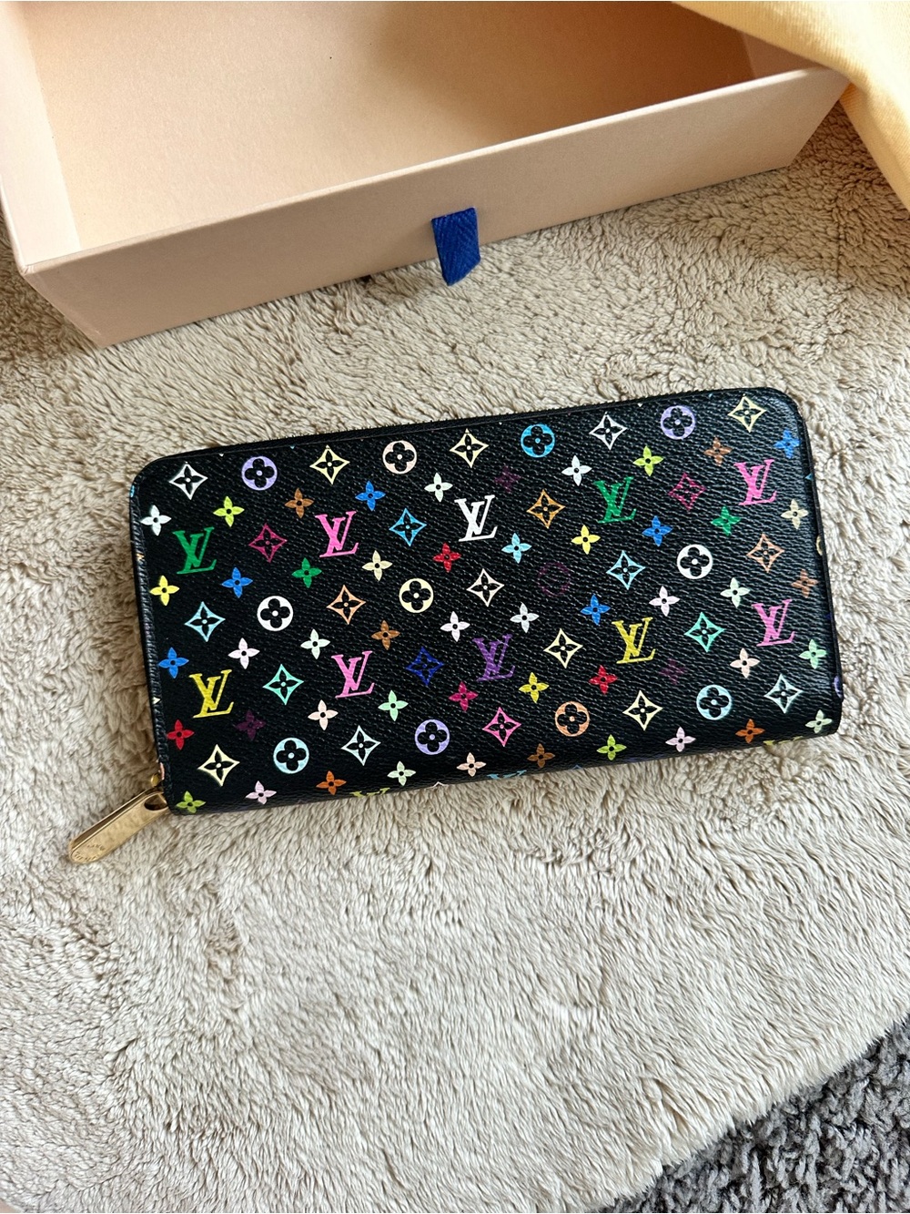 Louis Vuitton Black Multicolor Monogram Zip-Around Wallet